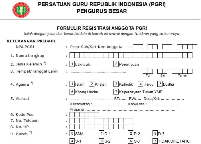 Pendaftaran PGRI Padang Panjang - Persatuan Guru Republik Indonesia Cabang Padang Panjang